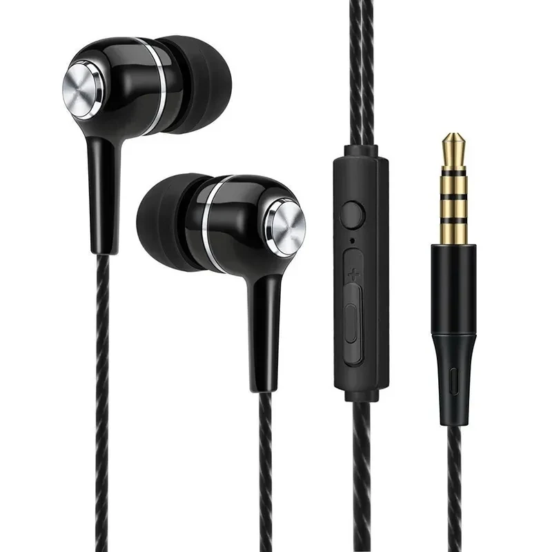 3,5 mm bedrade hoofdtelefoon met bas-oordopjes Stereo oortelefoon Muziek Sport Gaming-headset met microfoon voor iPhone 6, Huawei Samsung