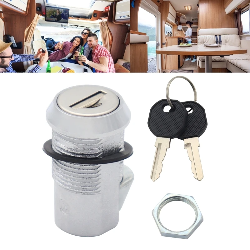 범용 아연 합금 문짝 래치 잠금 장치, 트레일러 RV 캠핑카 요트 보트 캐비닛 우편함 서랍 찬장 실린더 잠금 장치, 2 키