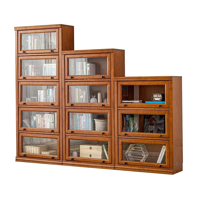 

Dust-proof glass door bookshelf floor-to-ceiling living room sliding cabinet upturned door locker