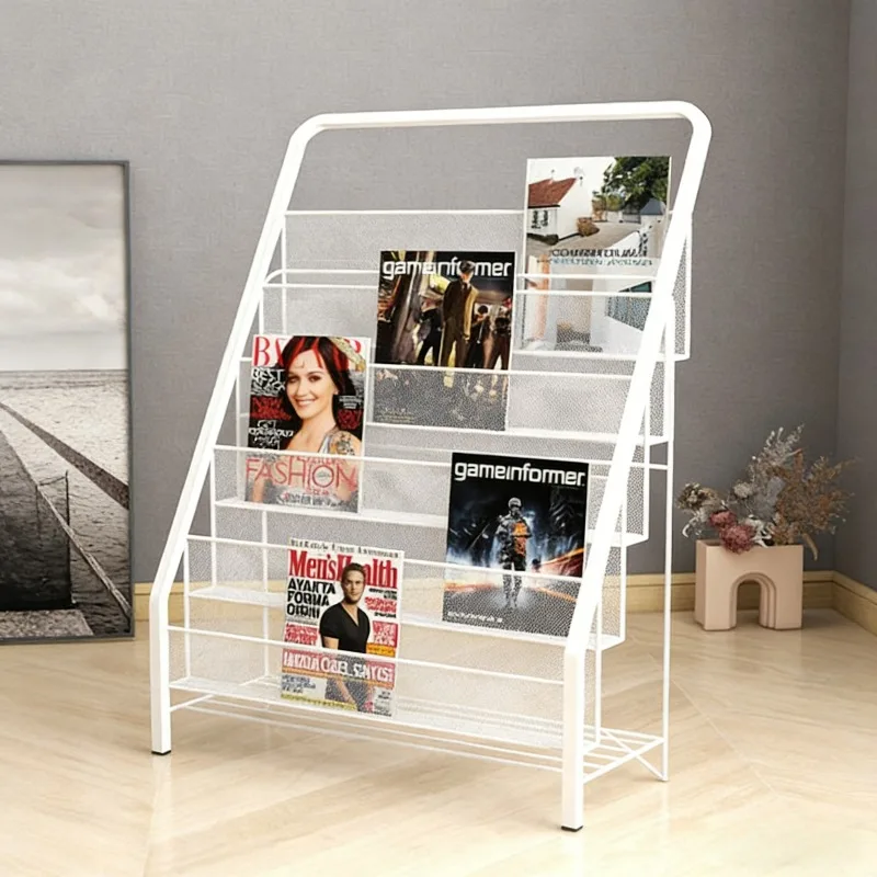 

Floor Magazine Rack Organizer Interior Furniture Facility Newspapers Bedroom Shelf Display Reading Stand Holder Book Shelf