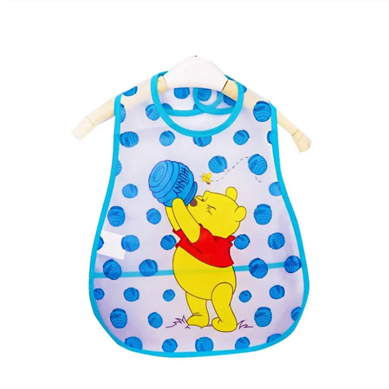 Adjustable Baby Bibs EVA Plastic Waterproof Lunch Feeding Bibs Baby Cartoon Feeding Cloth Children Baby Apron