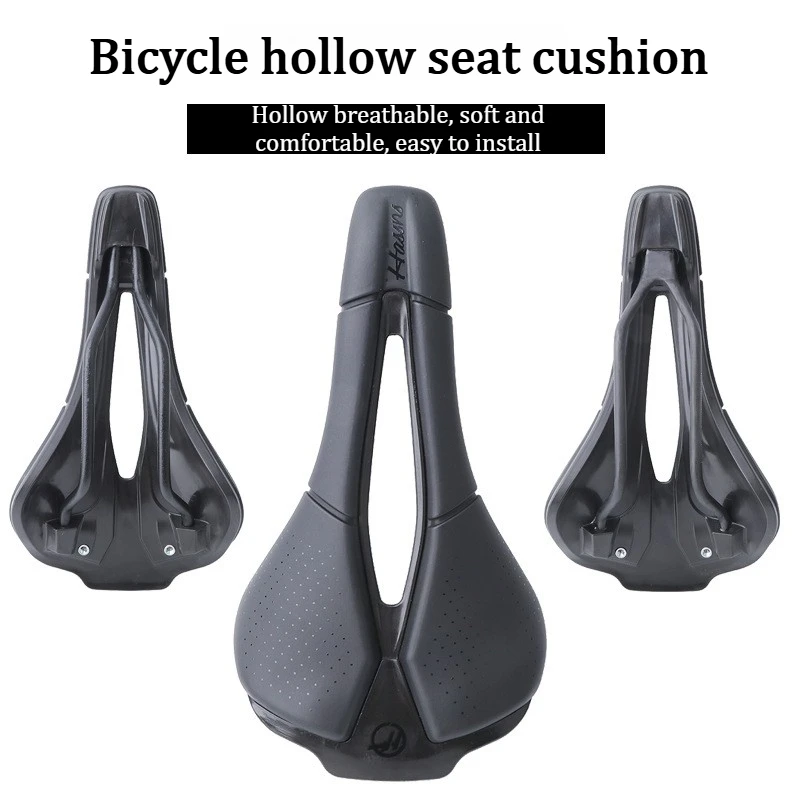 

HASSNS Comfortable leather bike saddle MTB road bike carbon saddle soft for men ergon hollow breathable racing Cycling seat