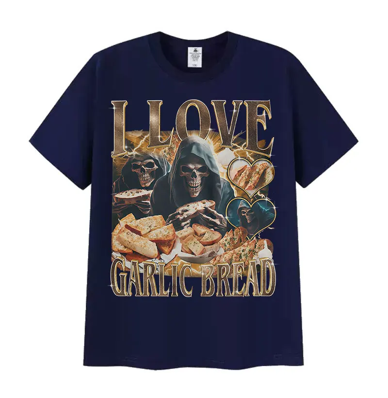 Amante engraçado gótico alho meme gráfico t camisas das mulheres dos homens do vintage esqueleto verão algodão manga curta camiseta solta streetwear