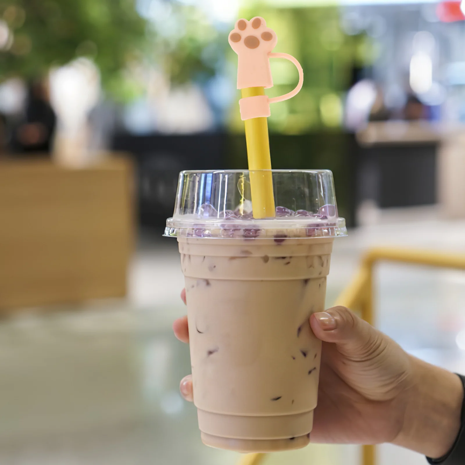 

6Pcs Cat Claw Straw Tips Silicone Reusable Dustproof Straw Covers Cap for Tumblers Drinking Accessories Sleeve for Straws