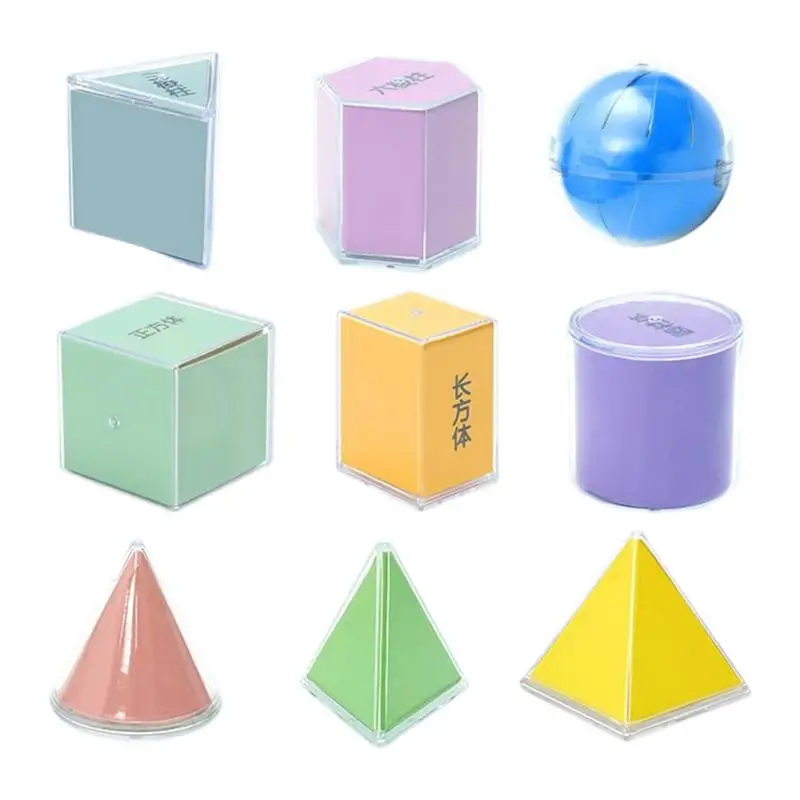 3D Shapes For Teaching 3D Colorful Geometry Set Portable Classroom Manipulatives Funny School Supplies For Boys Girls