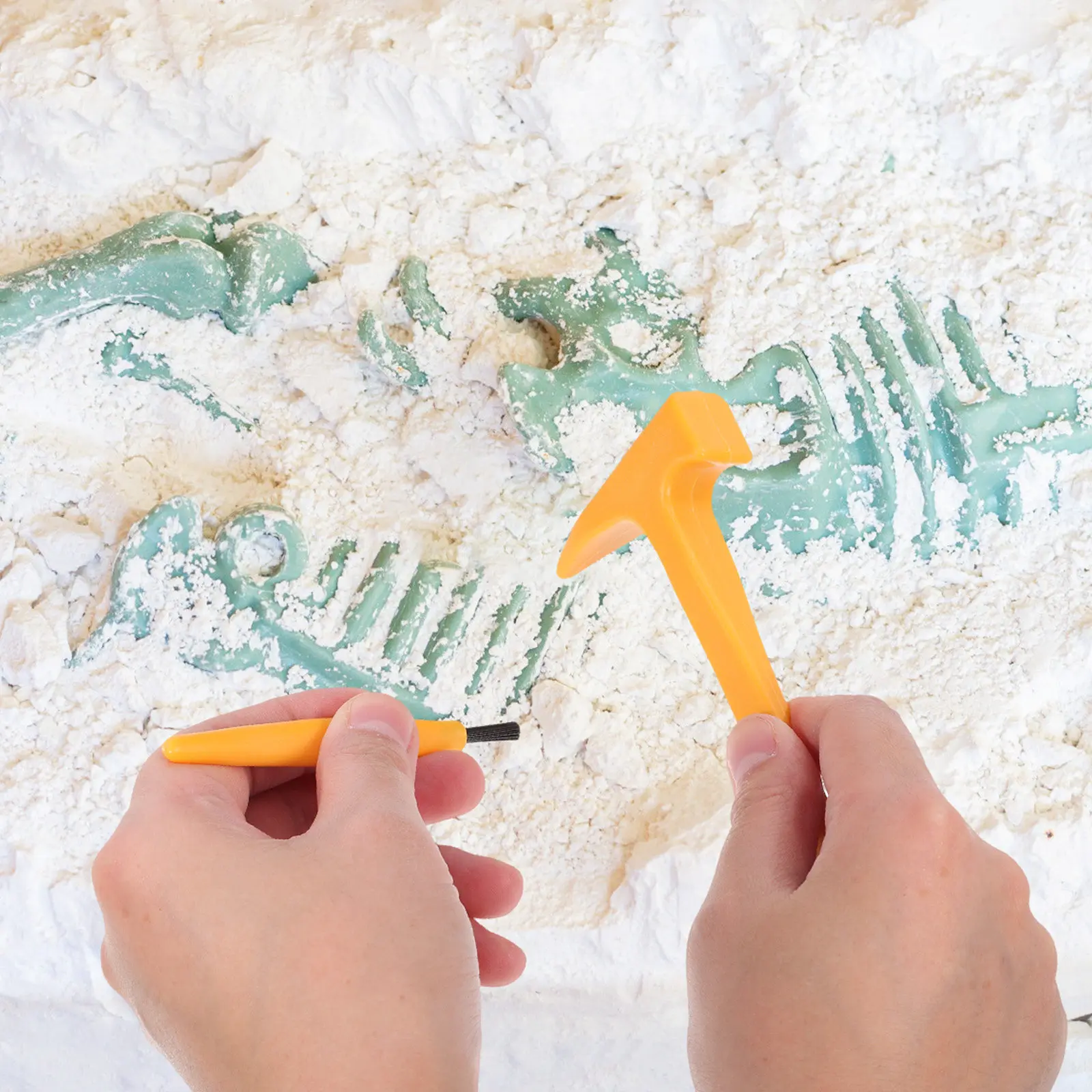 1Set Archaeological Excavation Tool Kit Excavation Dig Tools Hammer Chisel Brushes Lightweight Durable for Kids