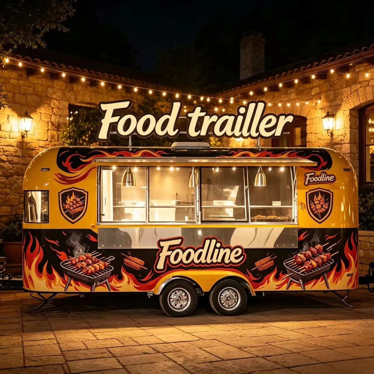 FL Customized Fully Equipped Fast Food Truck Trailer Mobile Coffee Catering Trailer for Sale Complete Vending System Included