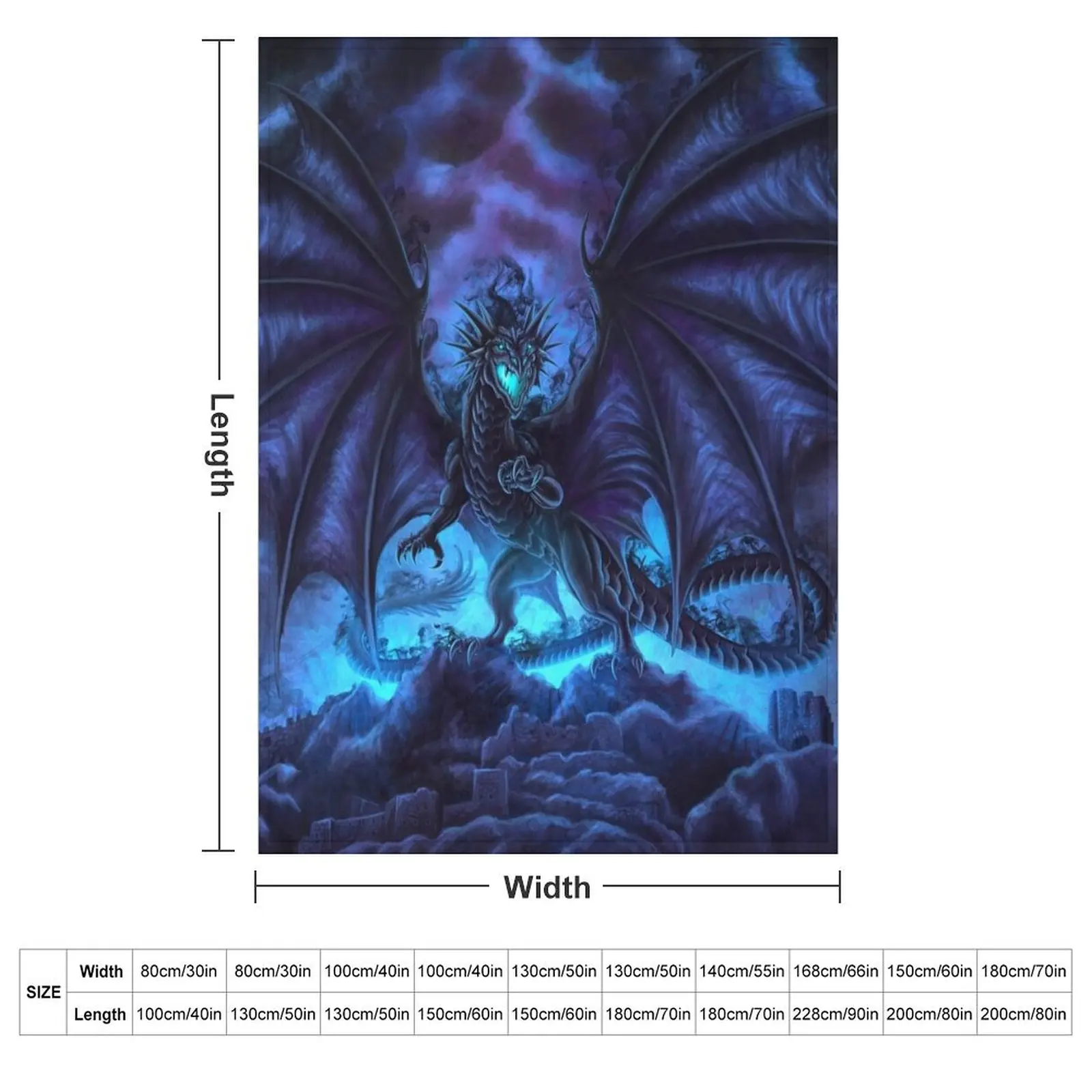Shadow Dragon Throw Blanket couch cozy soft plush fuzzy picnic outdoor blanket