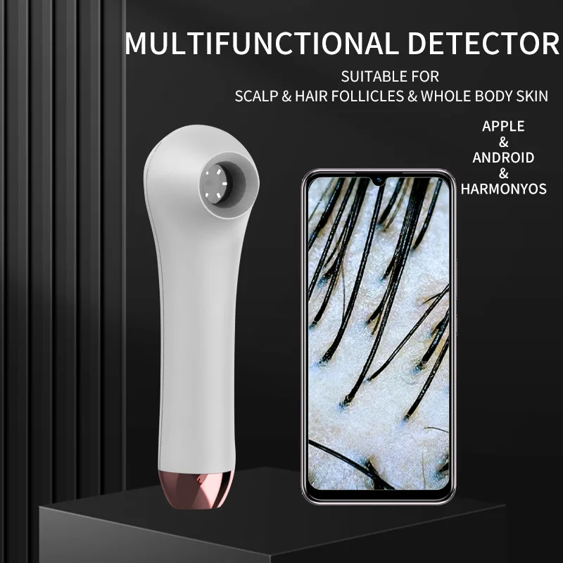 Détecteur multifonctionnel de follicules pileux de cuir chevelu, analyseur visuel HD de peau, loupe de Machine, Dermatoscope, connexion de tablette de téléphone