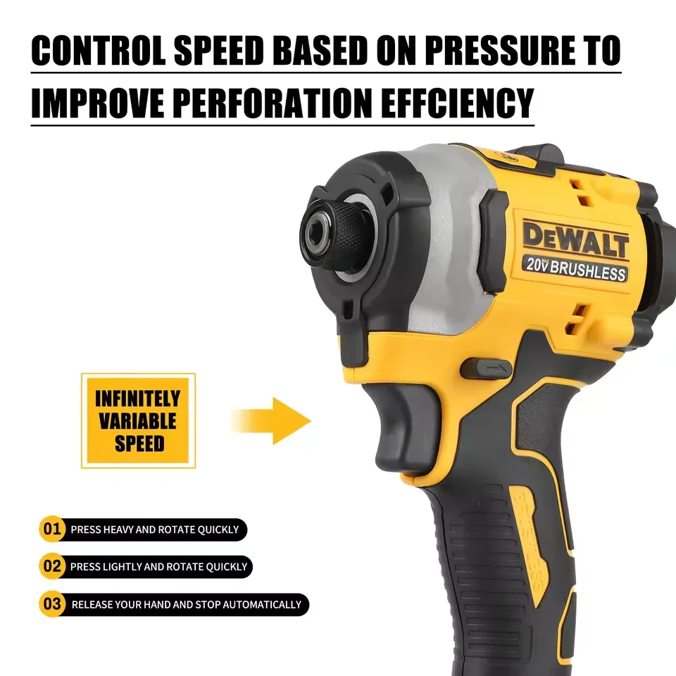 Obeng listrik DeWalt model baru DCF850 20V baterai lithium tanpa sikat, alat obeng torsi tinggi