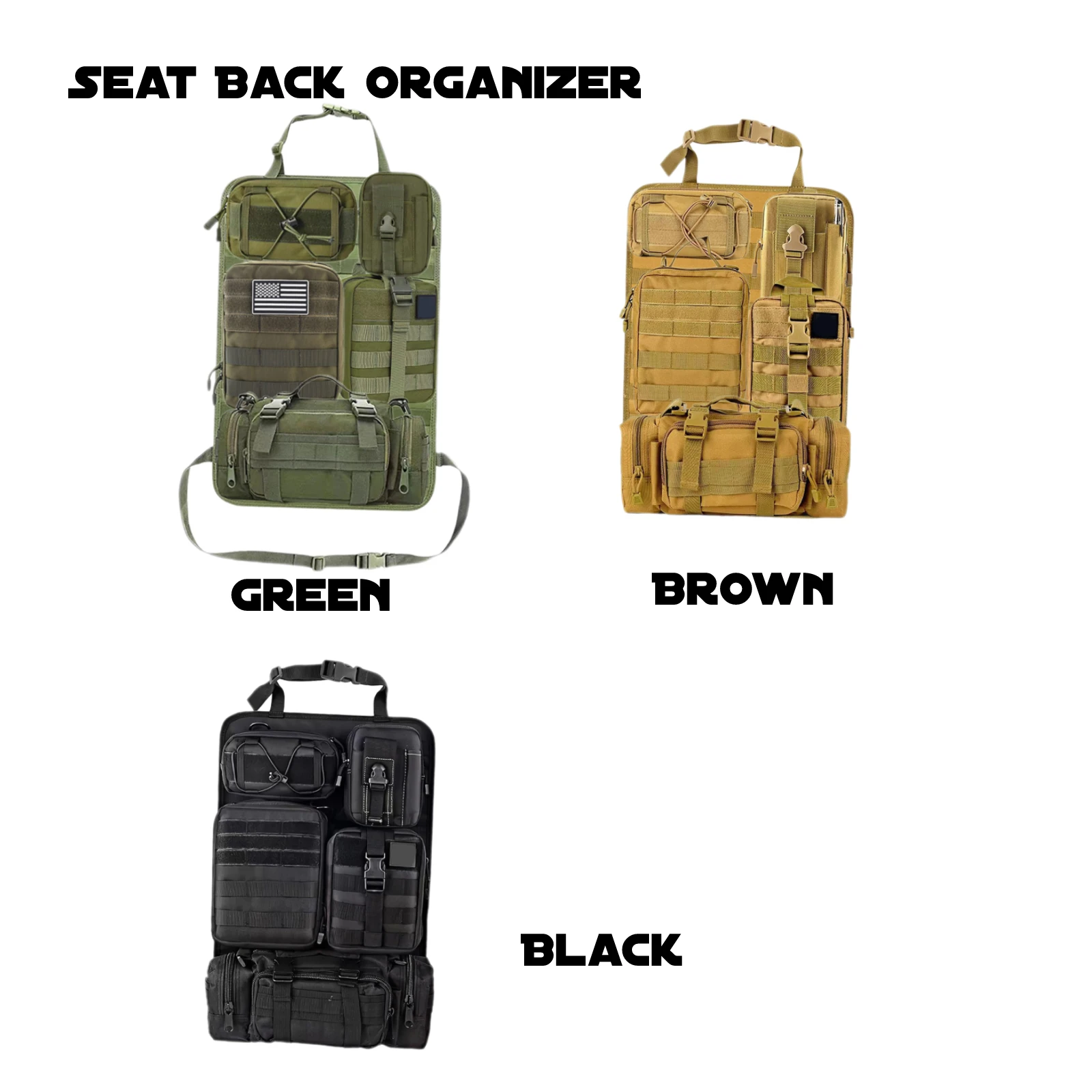 Seat Back Organizer Bag Multi Pockets Universal Easily Install Vehicle Panel,Utility Tool Phone Packet Packet First Aid Pouch