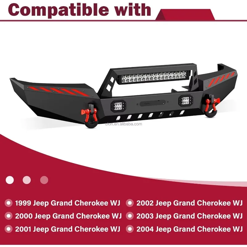 Factory Price OEM Front Bumper Fit 1999-2004 Jeep 2nd Gen Grand Cherokee WJ Off-road Bumper Equipped with Winch Plate