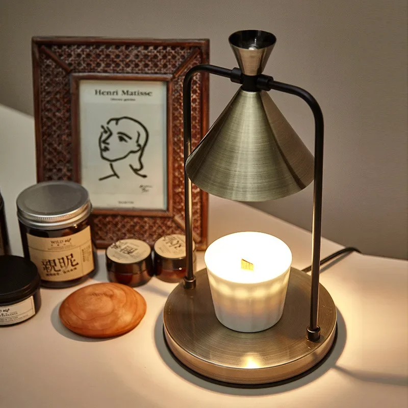 

Simple Creative Metal Aromatherapy Lamp Electric Candle Heater Aromatherapy Lamp LED Living Room Bedroom Bedside Night Light