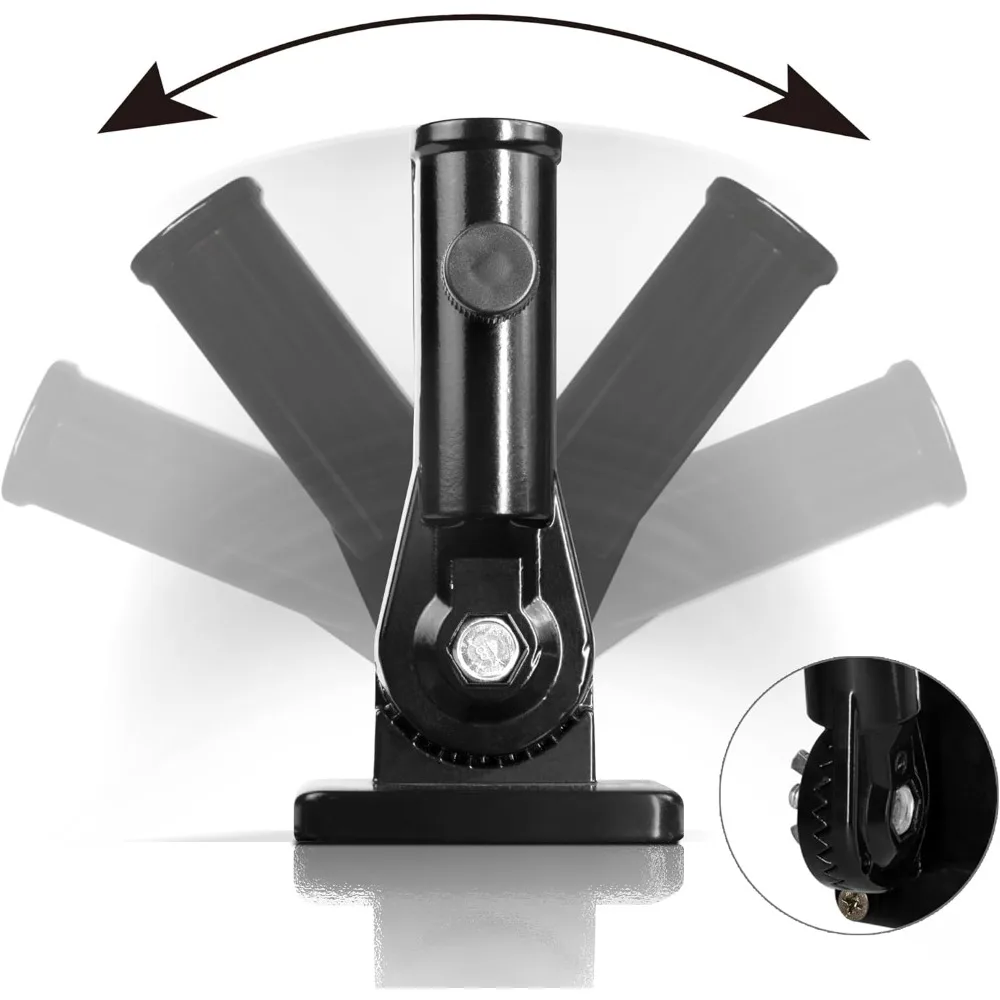 دعامة تثبيت على عمود العلم متعددة المواضع مع أجهزة - مصنوعة من الألومنيوم - قوية وخالية من الصدأ - قطر 1 بوصة (أسود)