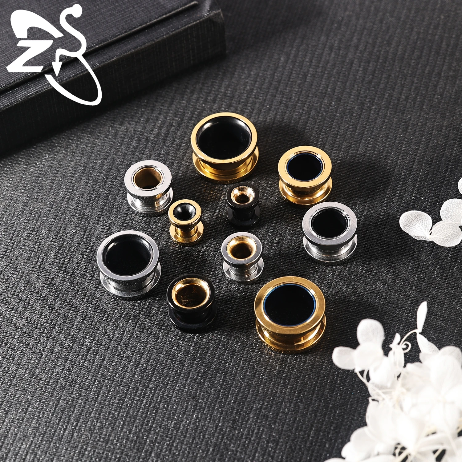 ZS Stainless Steel Ear Plug and Tunnel Set