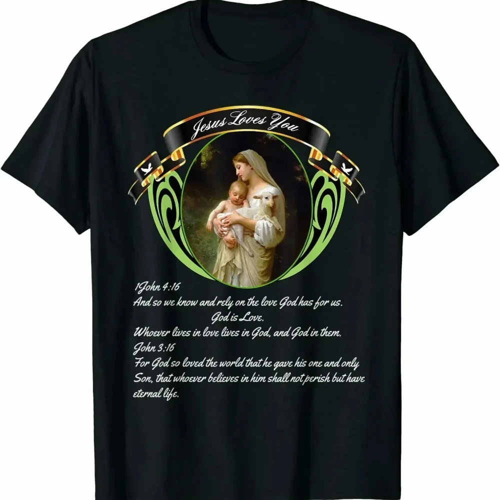 Jesus Christian Cool Premium Great Gift Idea Tee T-Shirt  Men's 100% Cotton Casual T-shirts Loose Top Size S-3XL