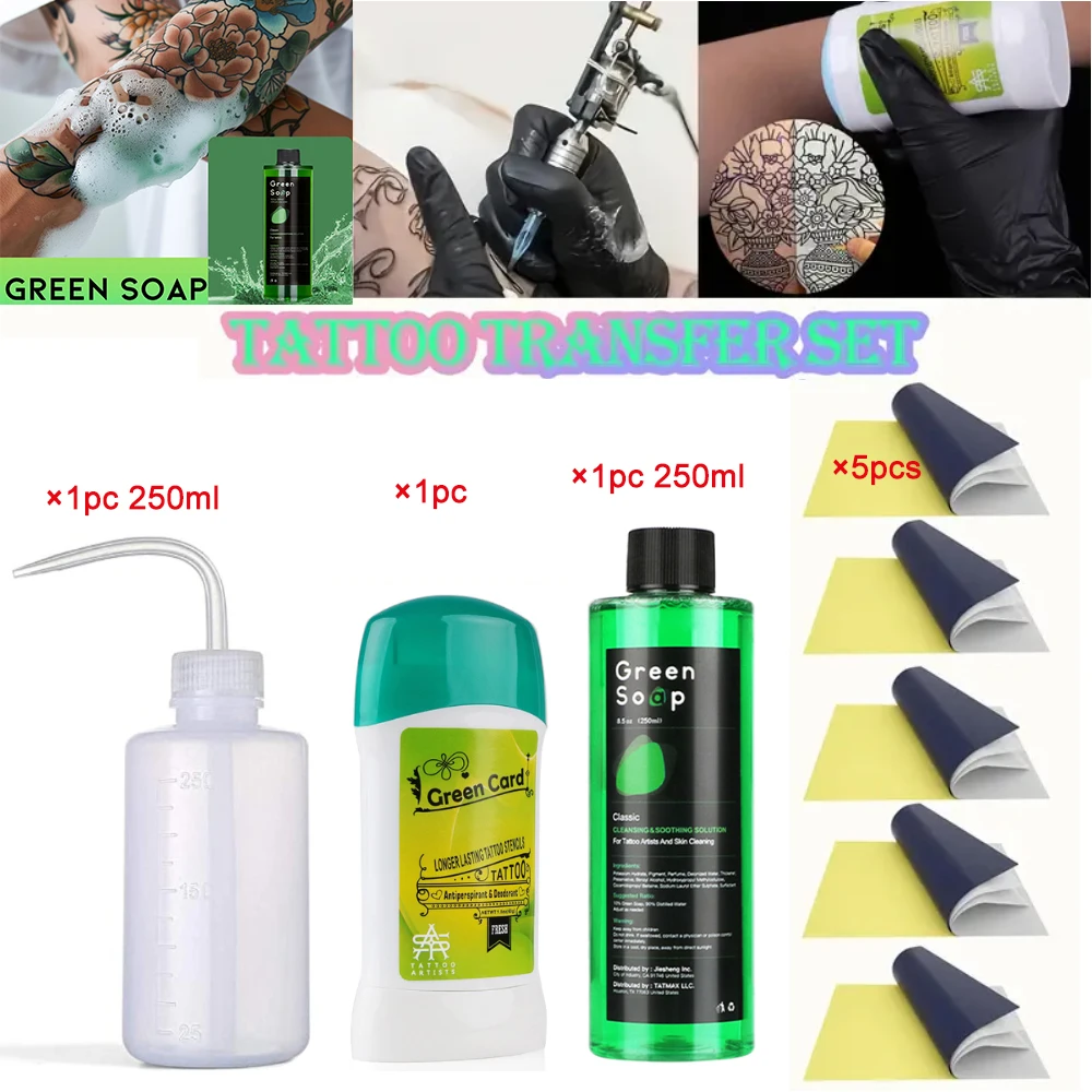 Tattoo Green Soap Kit Tattoo Aftercare Green Soap for Tattooing & Piercing Tattoos Cleaning Supplie