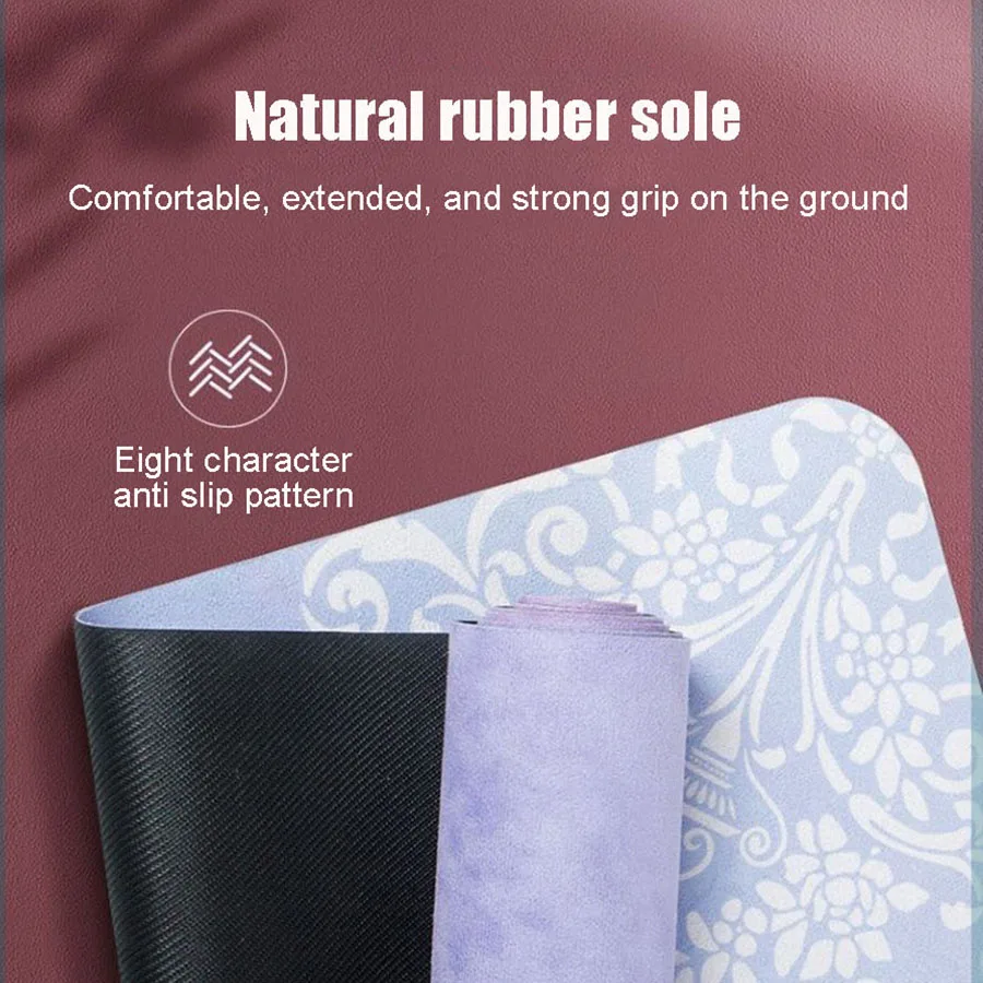 Yoga Mat, Ultra-thin Suede, Portable Natural Rubber Cloth, Foldable, Household Non Slip Floor Blanket for Women, Yoga Bedding