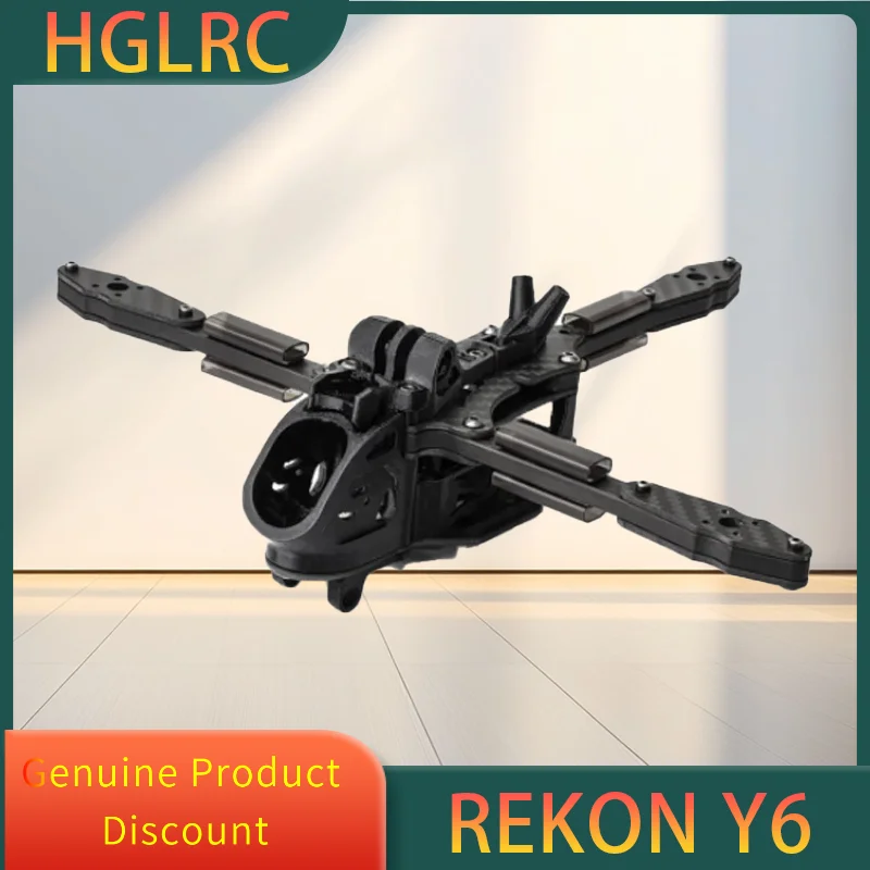 

HGLRC Rekon Y6 5-дюймовый комплект рамы Y-типа с длительным сроком службы, совместимый с 3K углеродным волокном, комплект аналогового/O3/O4/Moonlight VTX