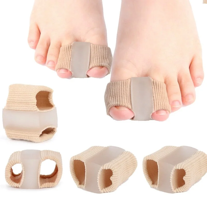 1/2/4pcs S/L Fiberglass Toe Separator for Big Toe Overlapping Toe Double Hole Large Bone Footwear Orthosis Toe Spreader
