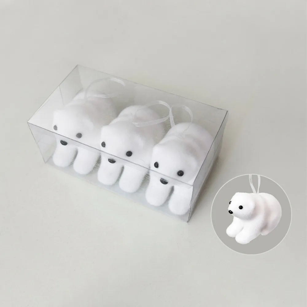 الأبيض شجرة عيد الميلاد قلادة الدب القطبي الطيور السنجاب عيد الميلاد الدب الحلي يتدفقون أفخم الحيوان ندفة الثلج قلادة معلقة #1