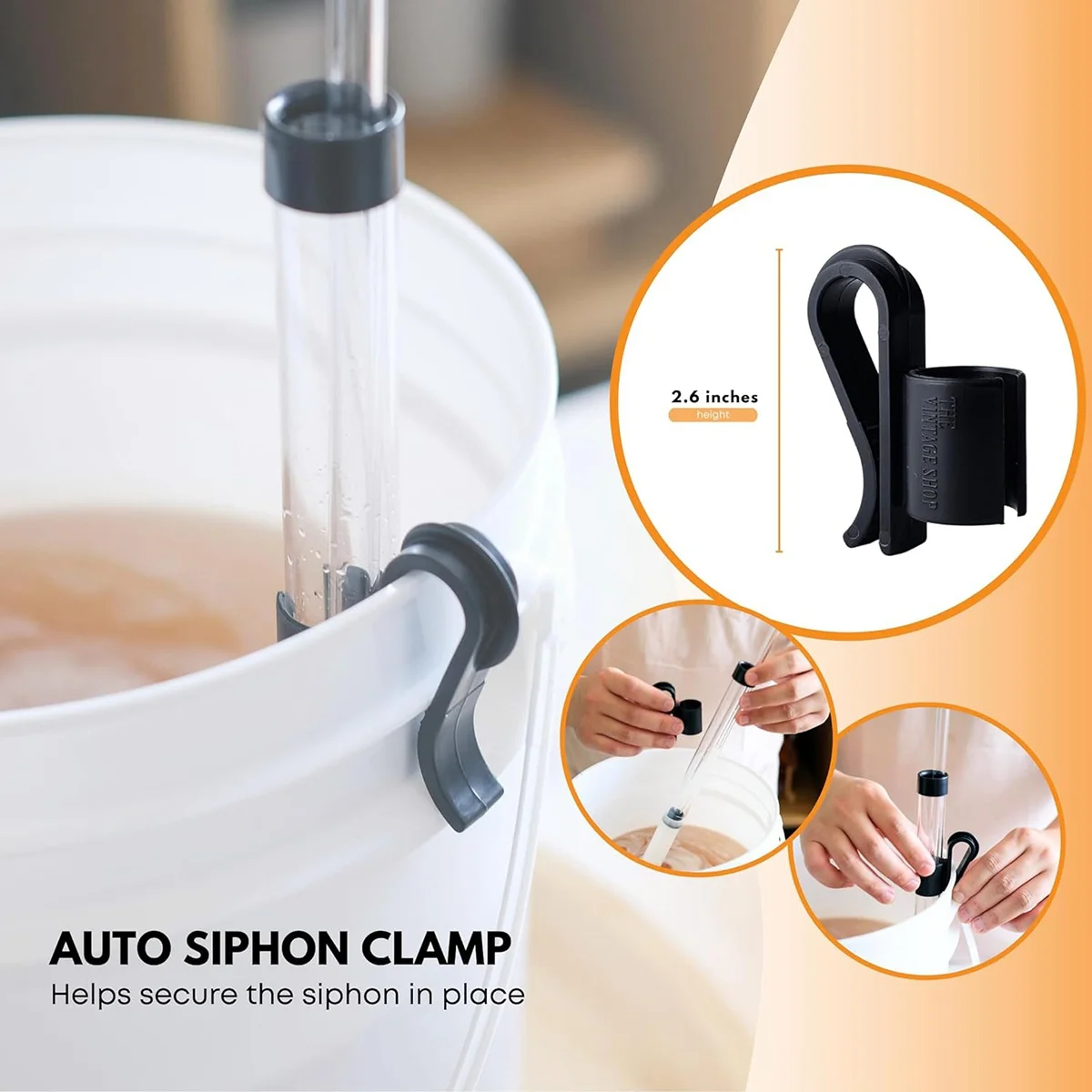 3/8In Auto Siphon with Clamp 6.5' Ft Hose Bottling Siphoning Kit with Food Grade Free Plastic Tubing for Beer image 6