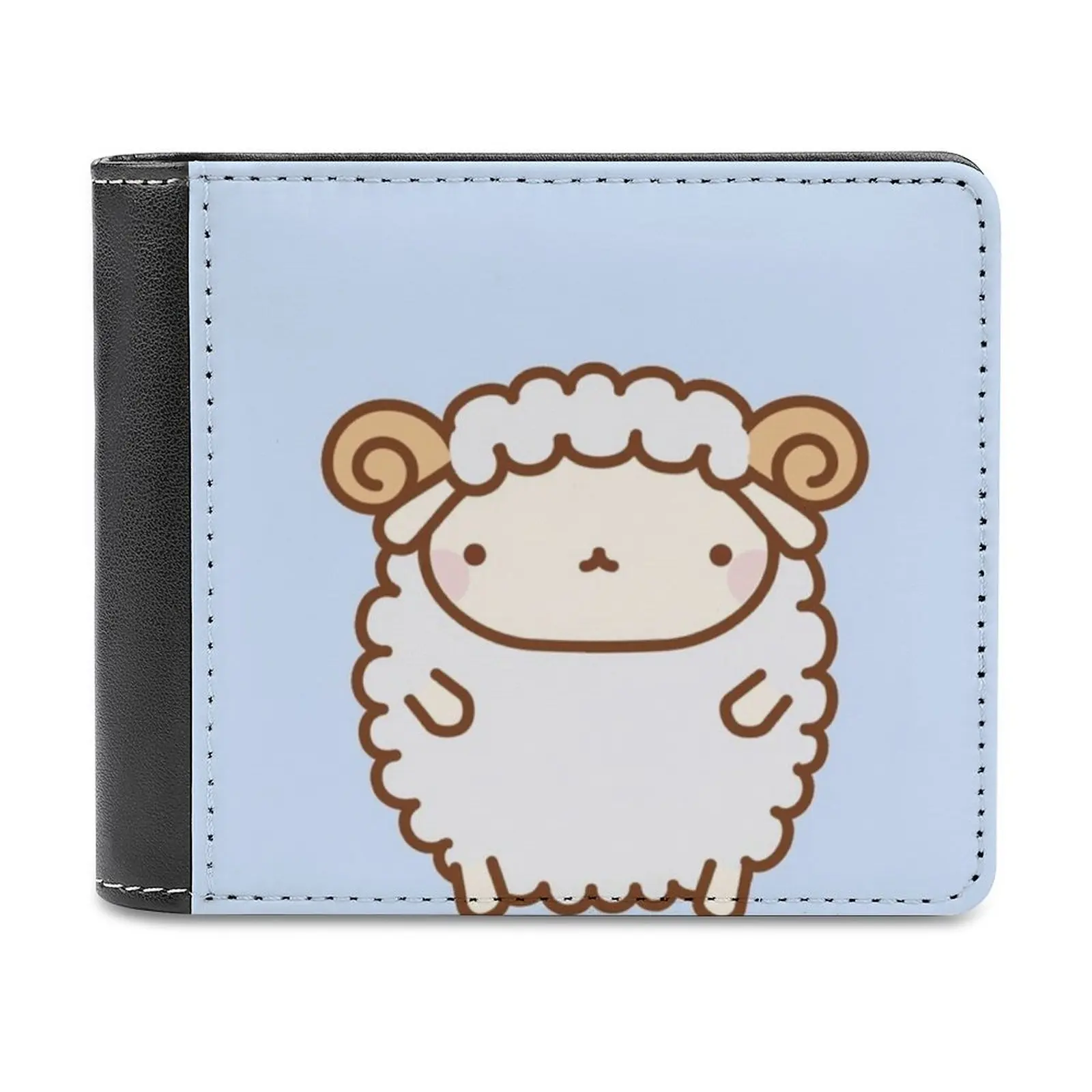 

Cute Sheep Men Wallet Pu Leather Short Male Purses Credit Card Wallet For Men Money Bag Cute Sheep Animal Ram Goat Kid Kids