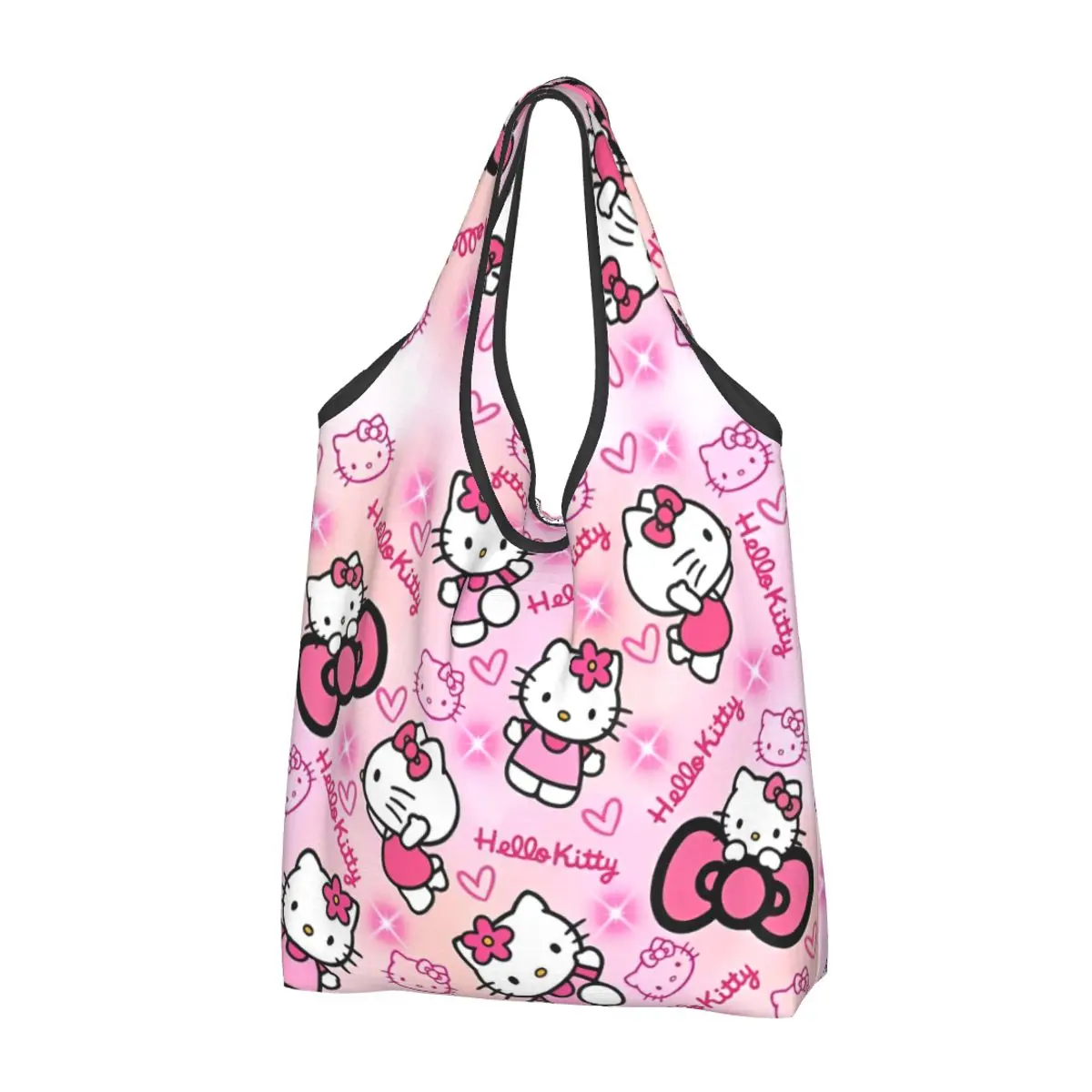 

Hello Kitty Lovely Kawaii Shopper Bag Print Shoulder Bag Women Y2k Tote Bag Cloth School Woman Handbags