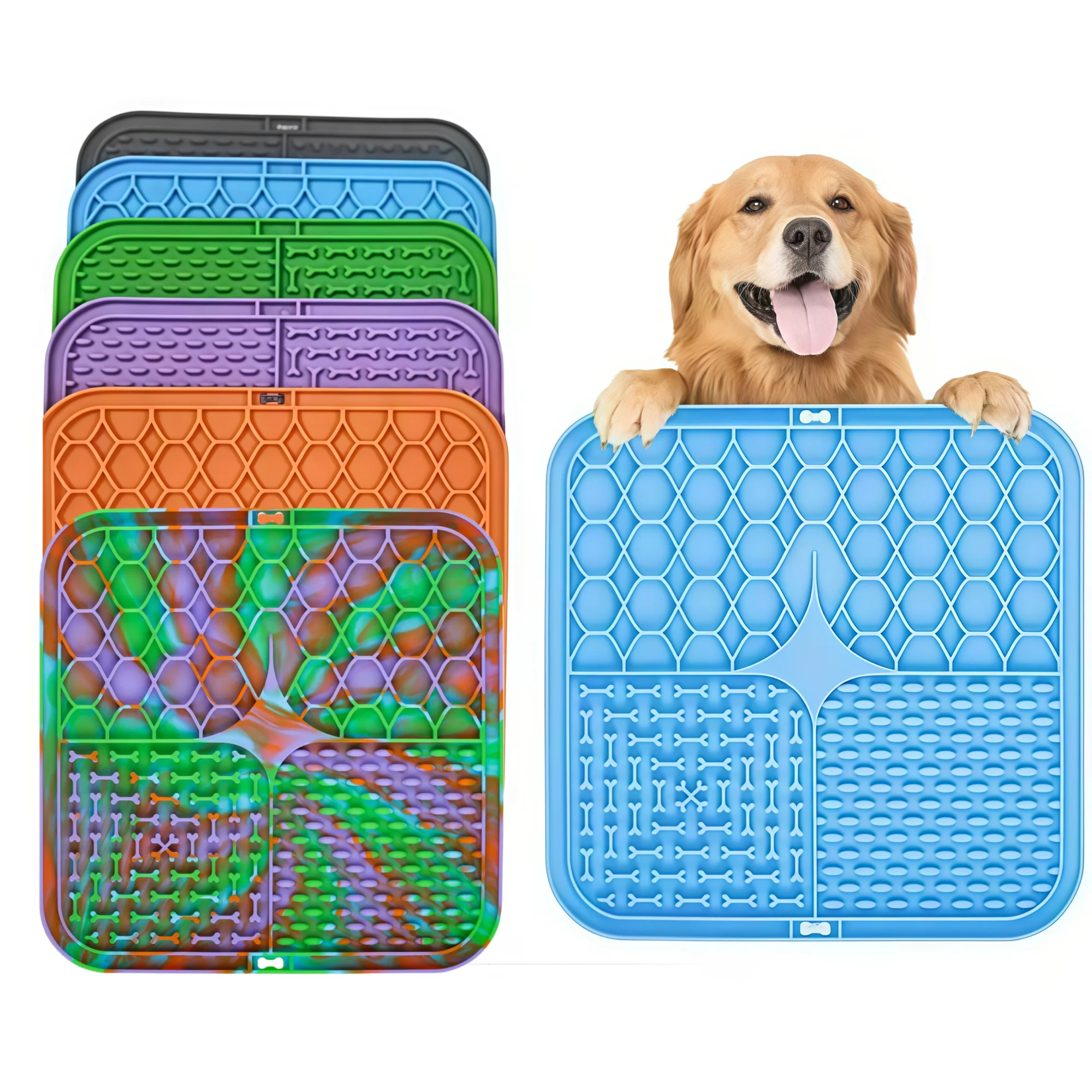 Silicone Suction Cup Dog Licking Mat Anti-Choking Slow Feeding Pet Meal Basin Training Slow Eating Tableware