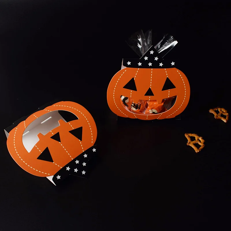 

40Pcs Candy Boxes Pumpkin Ghost Pattern Paper Gift Box Trick Or Treat Kid Cookies Bag For Happy Halloween Deco Supplies