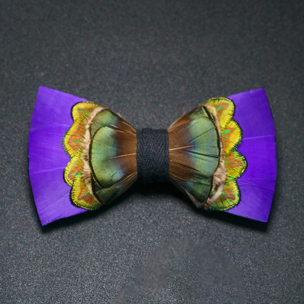 JEMYGINS Neue Design männer Hochzeit Fliege Mode Handgemachte Feder BowTie Geschenk für Geburtstag Party Männer Fliege Anzug Zubehör – Detail 7