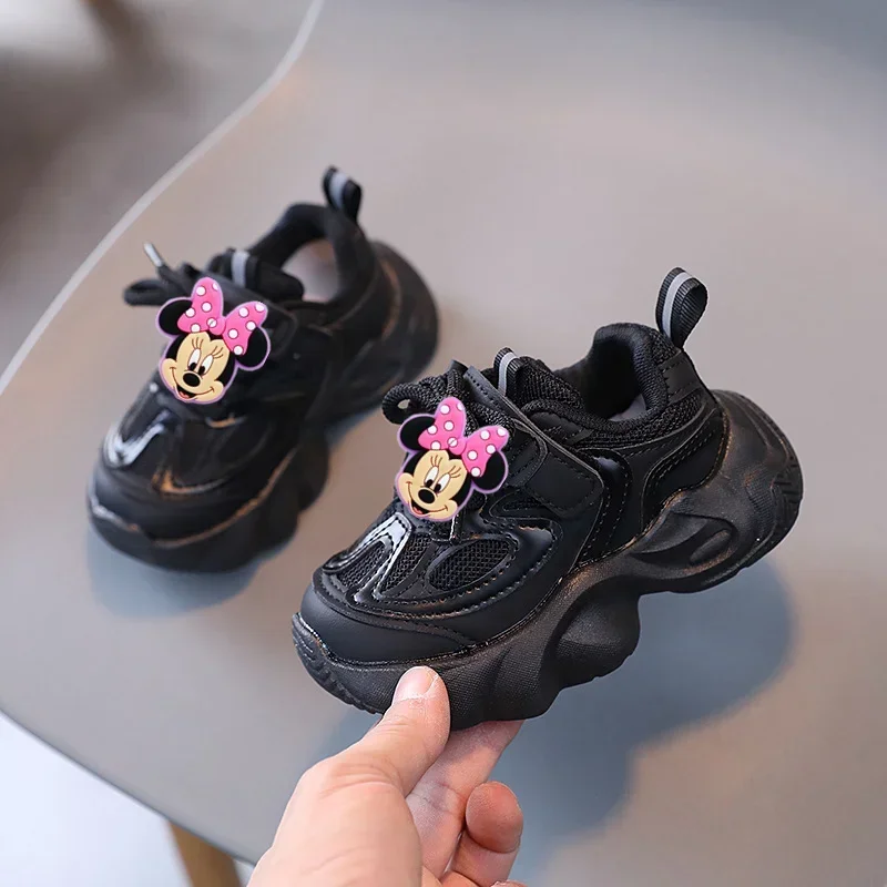 Disney primavera outono menino menina esportes tênis de corrida mickey mouse crianças malha sapatos casuais da criança