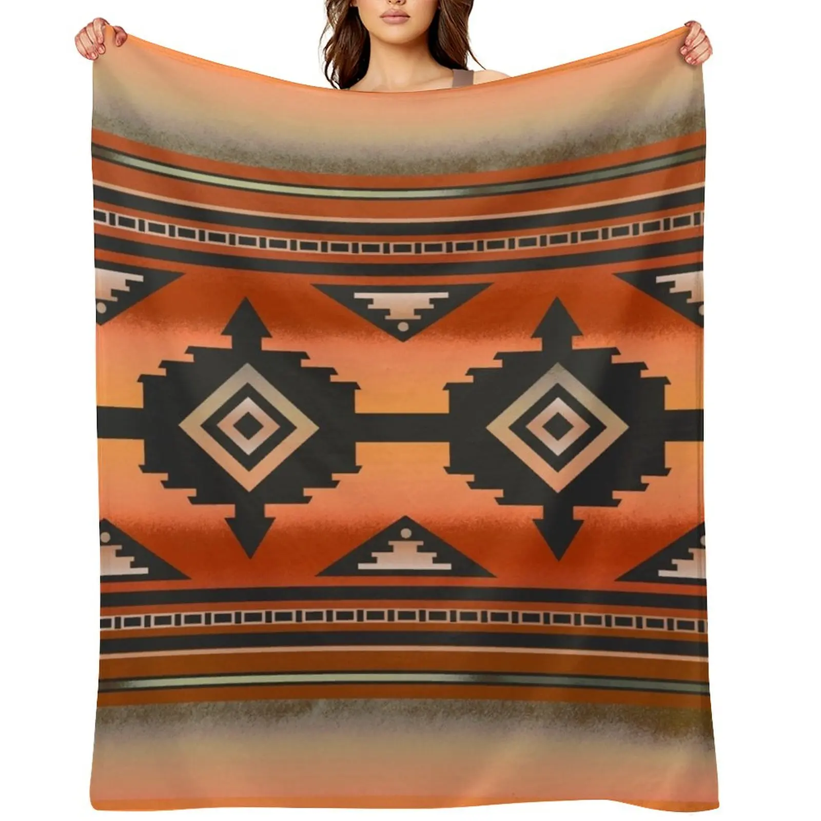 

Canyon Navajo Rust Throw Blanket Bed linens for sofa Designers Sofa Blankets