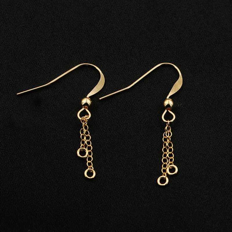 14K Gold Filled Ear Wire with Cable Chain Tassel Gold Filled Earring Wire Gold Filled Ear Wire Earring Component Earring Making