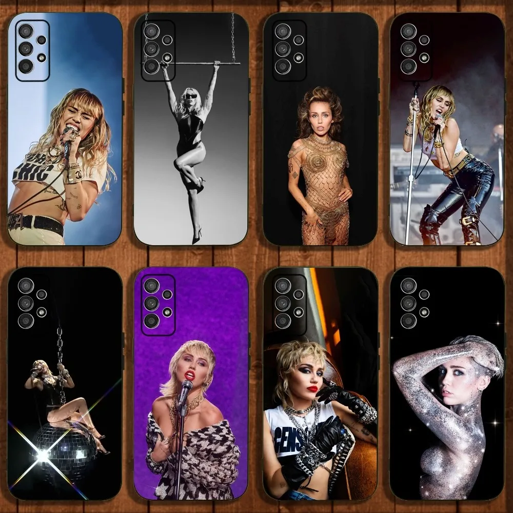 

M-Miley Cyrus Flowers Singer Phone Case For Samsung Galaxy A13,A21s,A22,A31,A32,A52,A53,A71,A80,A91 Soft Black Cover