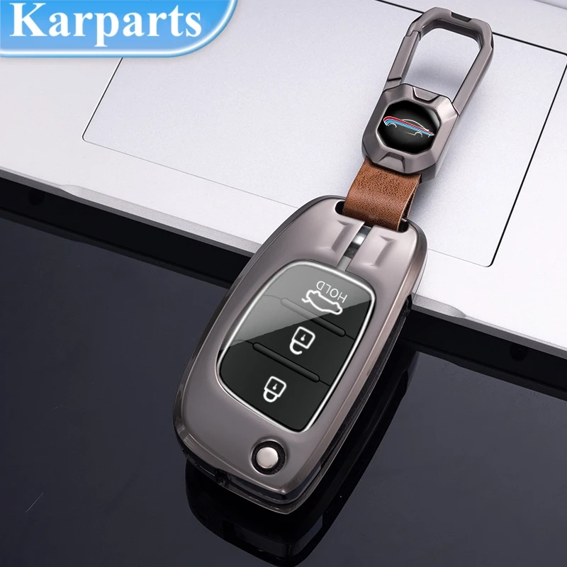 Metal Zinc Car Flip Key Case Cover for Hyundai ix25 ix35 i20 i30 Solaris Tucson Sonata Santa Fe Sport Mistra Elantra Creta Verna