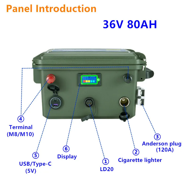 Akumulator 36V LiFePO4 80AH 36v 80ah lifepo4 Akumulator litowo-żelazowo-fosforanowy 36v do silnika, Sonar