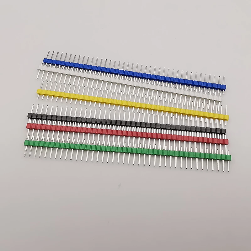 90Pcs/lot 40 Pin 1x40P 2.54mm Pitch Single Row Male Plug Pin Header PCB Connector Strip 2.54mm Jumper Block Short-circuit Cap