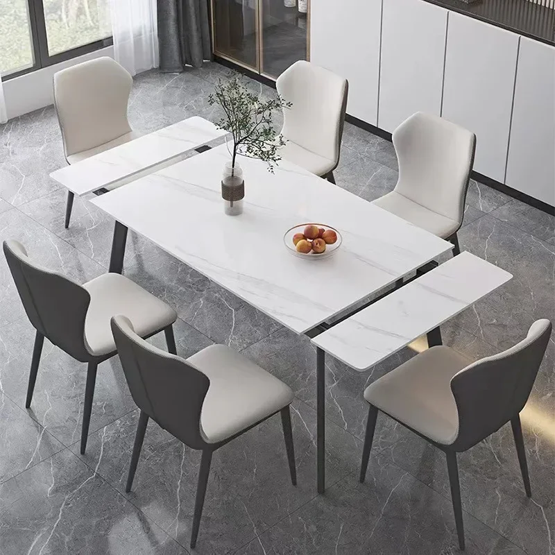 Service Table Kitchen Marble Dining Multifunction Extendable Room Rectangle Mesa Comedor Reception Tables Home Furniture