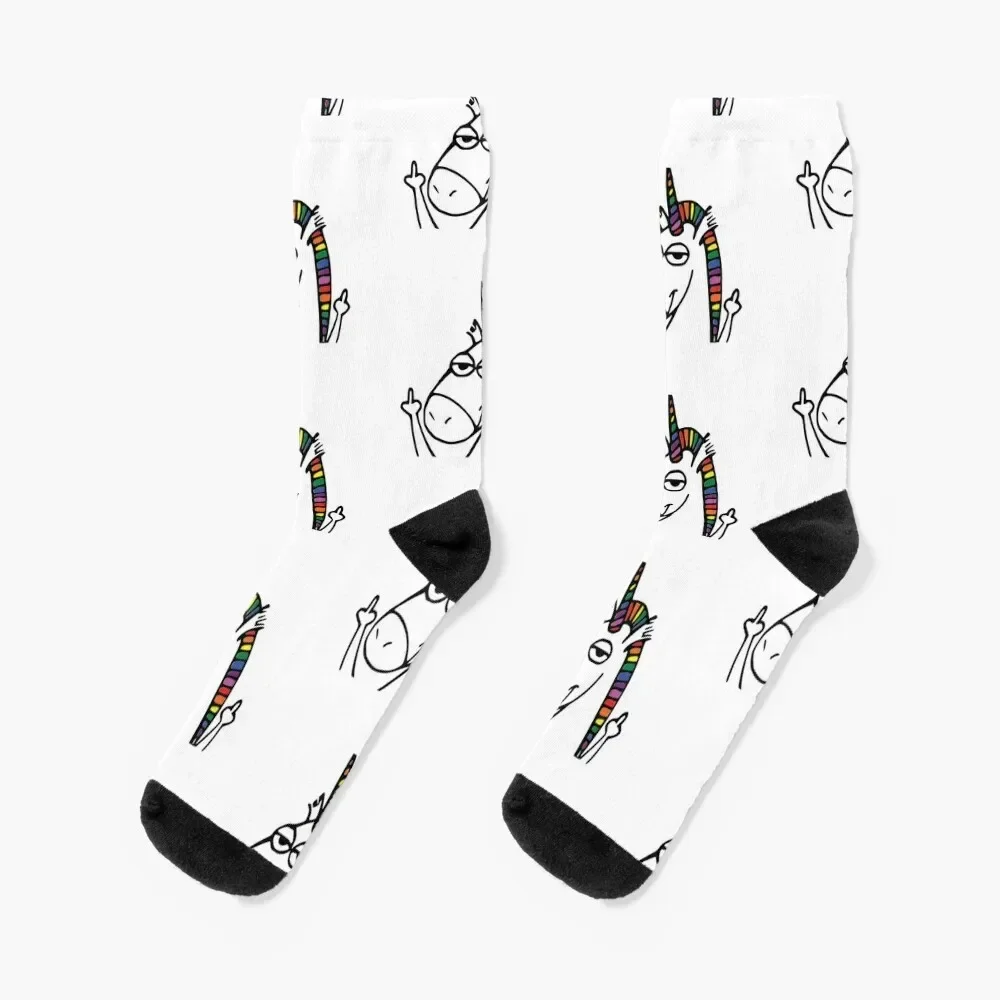 

Unicorn Flippin' The Bird Socks anime shoes Women's Socks Men's