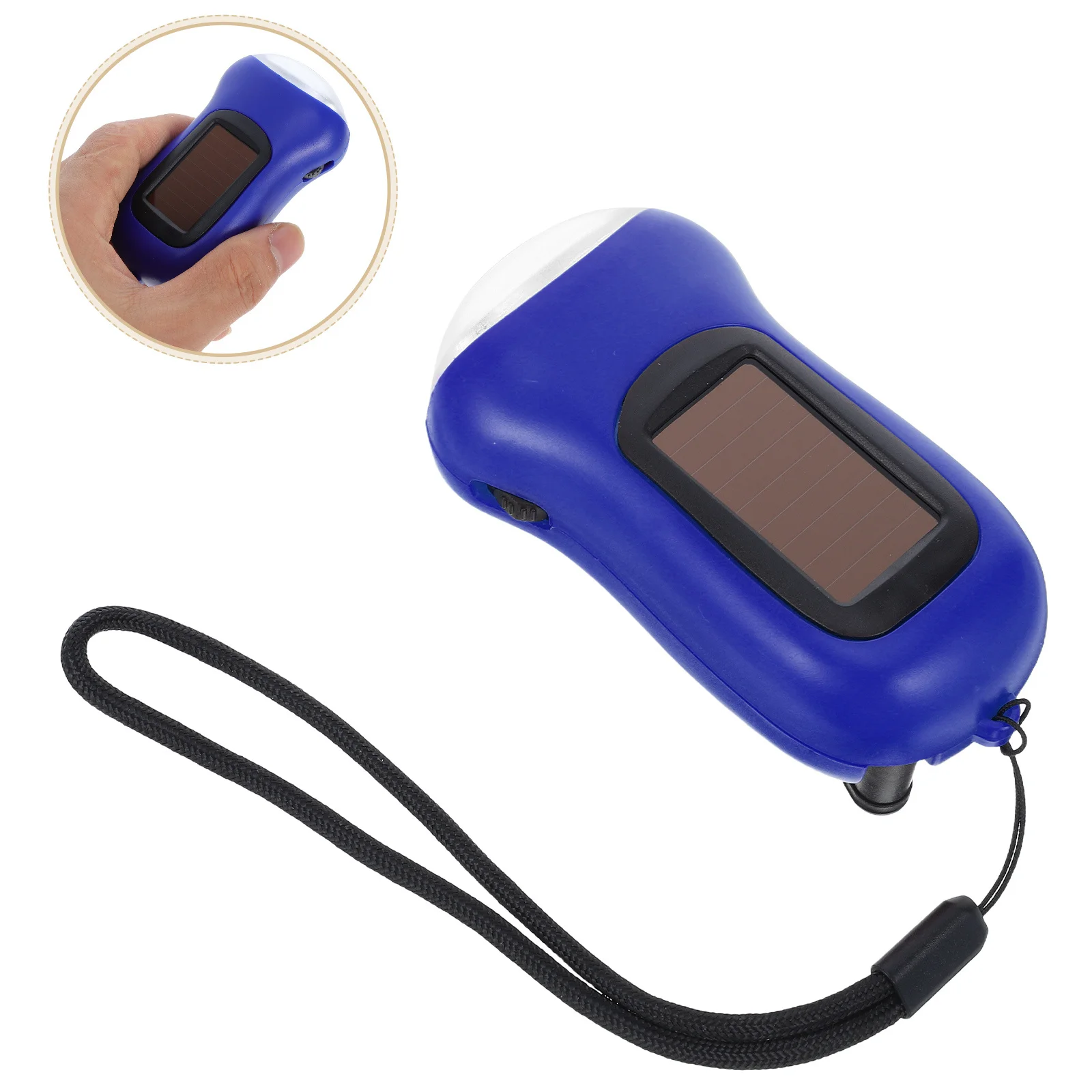 

Outdoor Survival Hand Crank Solar Flashlight Portable Rechargeable No Emergency Light for Camping Hiking Pink