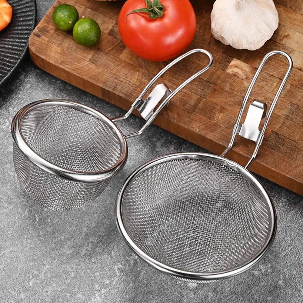 Fine Wire Mesh Food Strainer Hook Handle Rust-proof Food Colander Multipurpose Practical Noodle Filter Sifter Vegetables