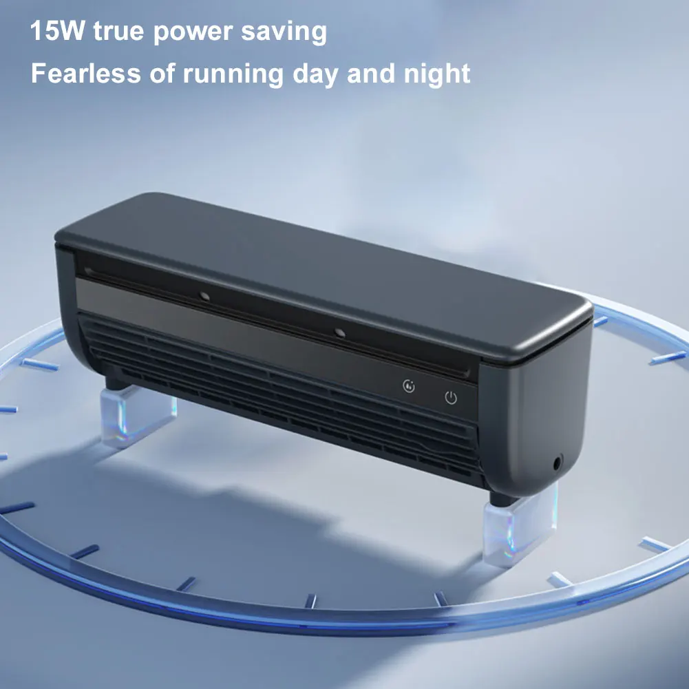 6000mAh Rechargeable Desktop Fan Portable Wall-Mounted Air Conditioning Fan 3 Speeds Adjustable Home Office Kitchen Leafless Fan