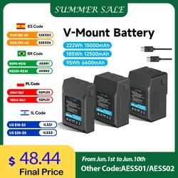 V Mount V-Lock BP185 95 V-Mount Battery BP 222 Battery with PD20W Cable for Sony Camcorder Broadcast Video Light Blackmagic URSA