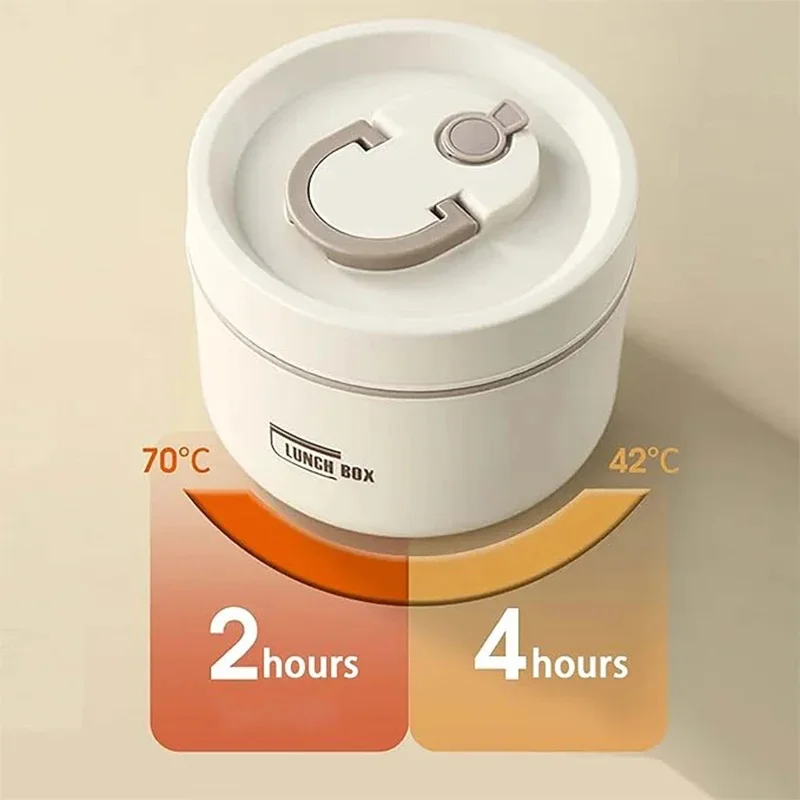 Stackable Insulated Lunch Box Set, 3 Compartment Thermal Food Containers Portable Leakproof Lunch Container for Adults & Kids - view 4