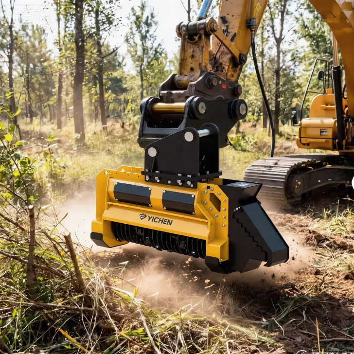 YF-10MU 2026 New Model Leaf Vacuum Mulcher Trailer High Performance Tree Mulcher Farm Vegetation Wheel Loader Mulcher Attachment