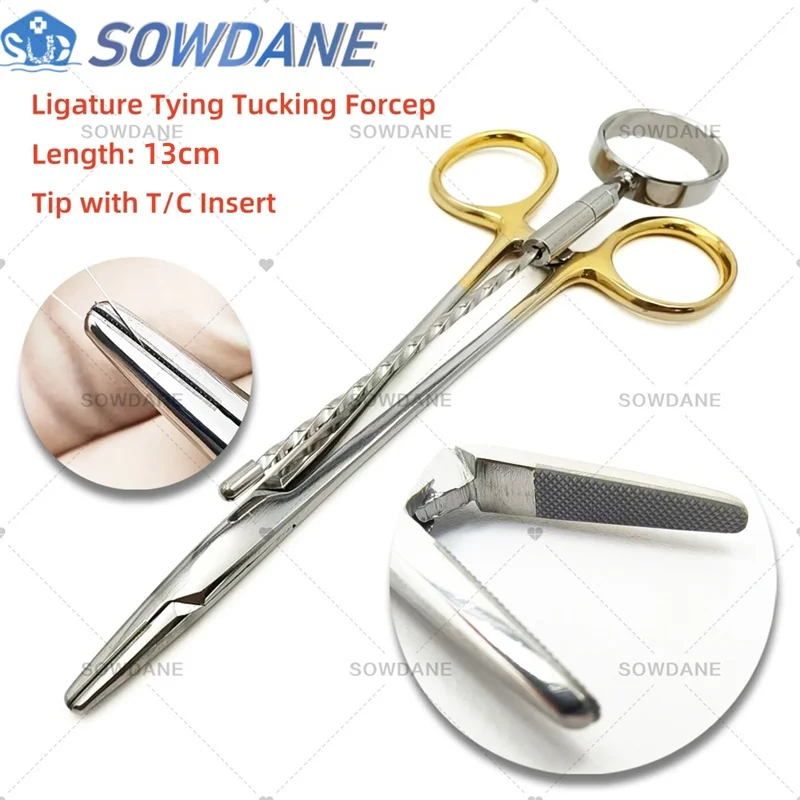 

Dental Orthodontic Ligature Tying & Tucking Forcep Ligation Wire Twister Plier Tuck Tier Tool Ligation Wire knotter with TC Tip