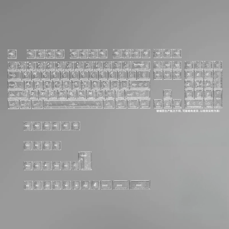 2027 weiße Tastenkappen mit Kohlefaser-Textur, Cherry-Profil, transparente PC-Tastenkappen mit seitlichem Aufdruck für mechanische MX Cherry-Tastaturen