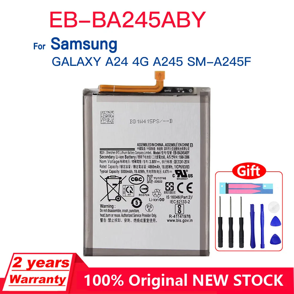 Genuine Replacement Phone Battery EB-BA245ABY For Samsung Galaxy A24 4G A245 SM-A245F SM-A245F/DSN SM-A245M SM-A245M/DS SM-A245N