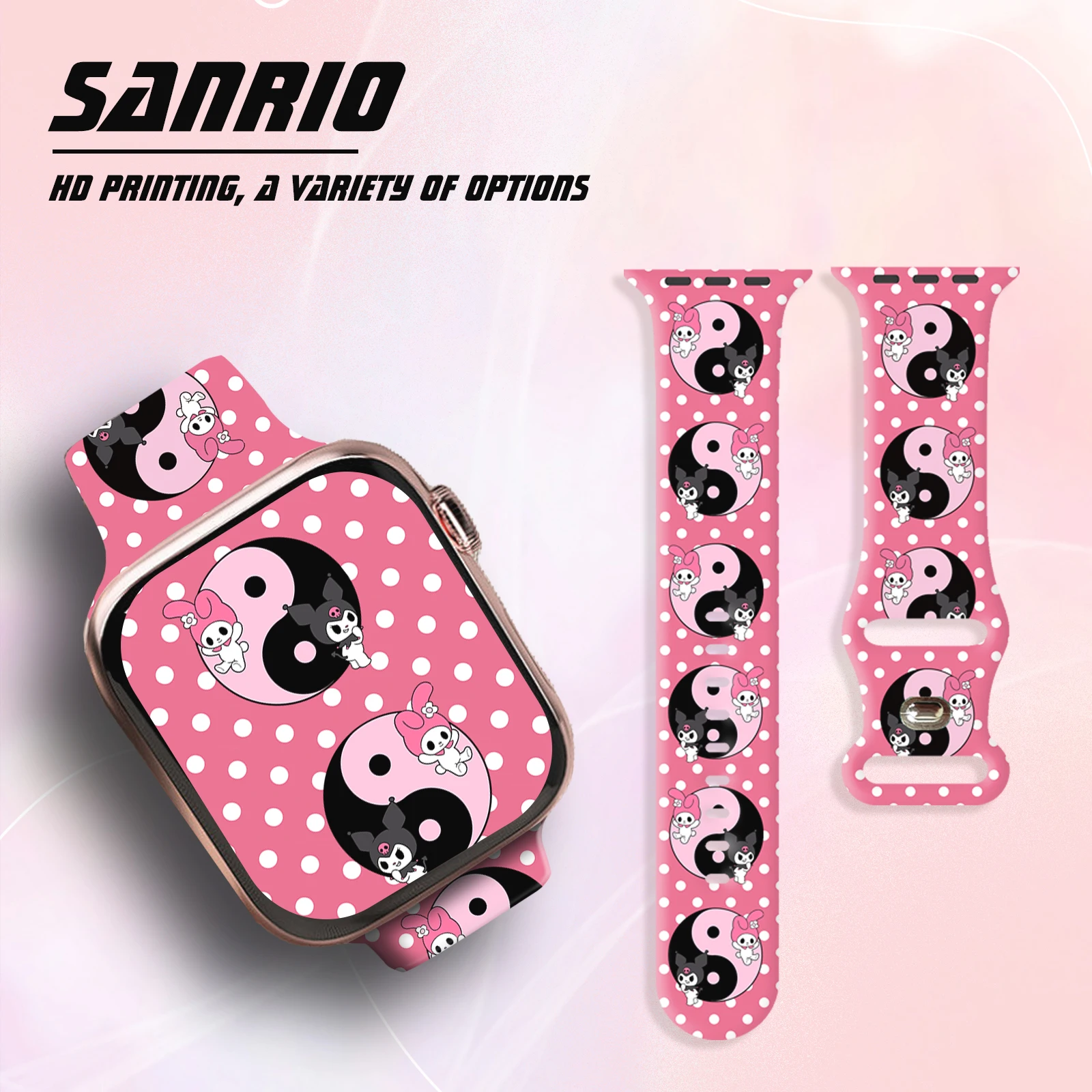 

New SANRIO Series Watch Band for Apple Watch 11/10/9/8 Replaceable Silicone Band for Apple Watch 46mm 44mm 42mm 41mm 38mm